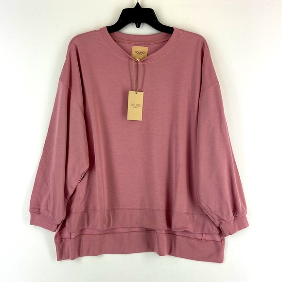 U Deep Rose High Low Sweatshirt Size S NWT - Picture 2 of 6